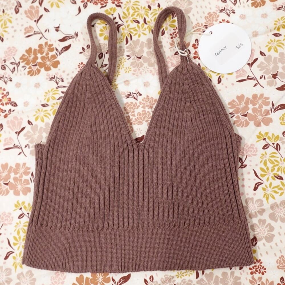 Quincy Knit Mocha Bralette / Brami / XS